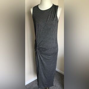 Elizabeth and James Marine Knotted Stretch Jersey Gray Maxi Midi Dress Size S